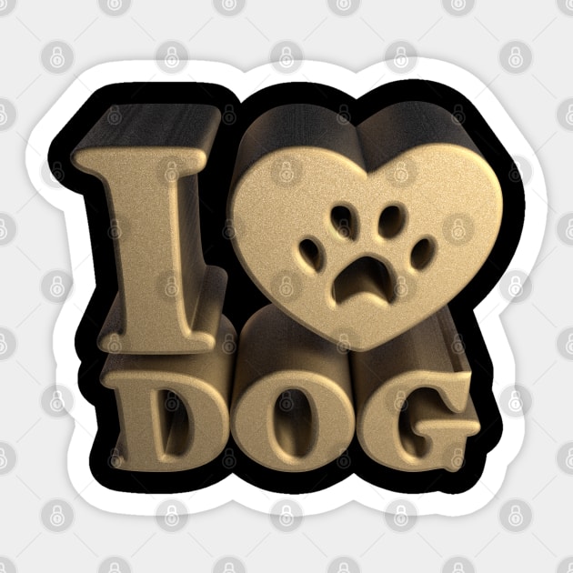 3D I Love Dog - Sand2 Sticker by 3DMe